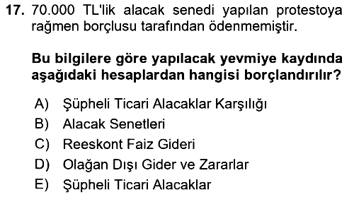 Dönemsonu İşlemleri 2023-2024 Ara Sınav - 17. soru
