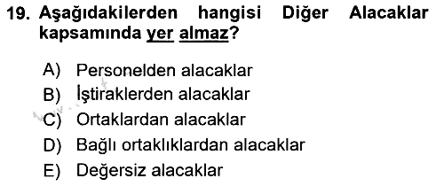 Dönemsonu İşlemleri 2023-2024 Ara Sınav - 19. soru