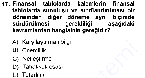 Dönemsonu İşlemleri 2012-2013 Dönem Sonu Sınavı - 17. soru