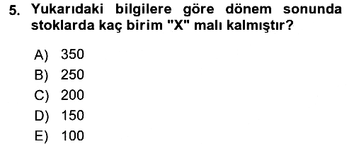 Dönemsonu İşlemleri 2016-2017 Dönem Sonu Sınavı - 5. soru
