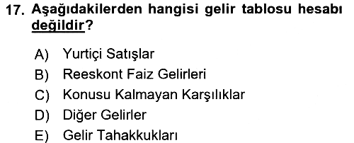 Dönemsonu İşlemleri 2017-2018 Dönem Sonu Sınavı - 17. soru