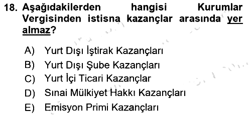 Dönemsonu İşlemleri 2021-2022 Dönem Sonu Sınavı - 18. soru