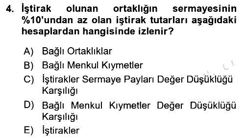 Dönemsonu İşlemleri 2024-2025 Dönem Sonu Sınavı - 4. soru