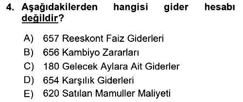 Dönemsonu İşlemleri 2018-2019 Yaz Okulu Sınavı - 4. soru