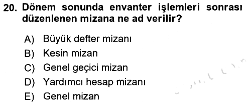 Dönemsonu İşlemleri 2021-2022 Yaz Okulu Sınavı - 20. soru