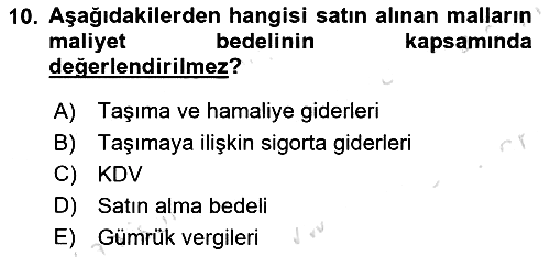 Dönemsonu İşlemleri 2024-2025 Yaz Okulu Sınavı - 10. soru