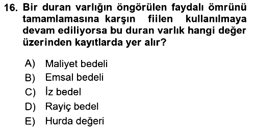 Dönemsonu İşlemleri 2024-2025 Yaz Okulu Sınavı - 16. soru