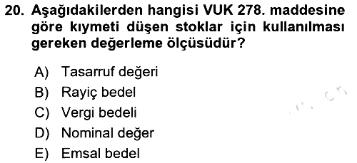 Dönemsonu İşlemleri 2024-2025 Yaz Okulu Sınavı - 20. soru