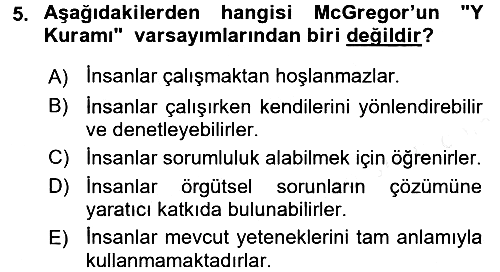 İşletme Yönetimi 2017-2018 3 Ders Sınavı - 5. soru