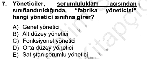 İşletme Yönetimi 2012-2013 Ara Sınav - 7. soru