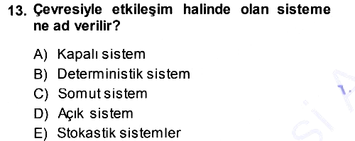 İşletme Yönetimi 2013-2014 Ara Sınav - 13. soru