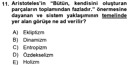 İşletme Yönetimi 2017-2018 Ara Sınav - 11. soru