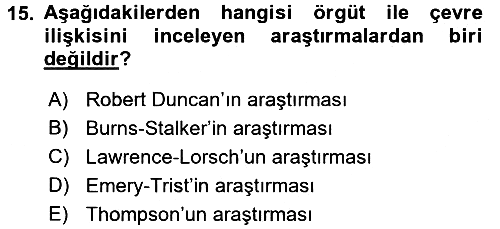 İşletme Yönetimi 2017-2018 Ara Sınav - 15. soru