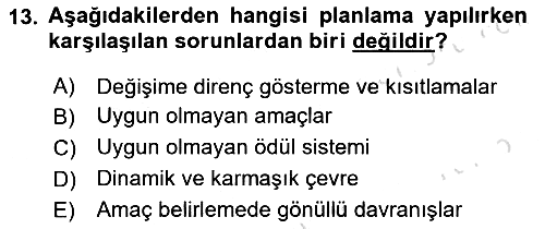 İşletme Yönetimi 2024-2025 Ara Sınav - 13. soru