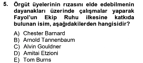 İşletme Yönetimi 2012-2013 Dönem Sonu Sınavı - 5. soru