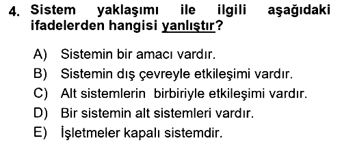 İşletme Yönetimi 2022-2023 Dönem Sonu Sınavı - 4. soru