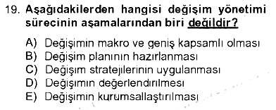İşletme Yönetimi 2012-2013 Tek Ders Sınavı - 19. soru