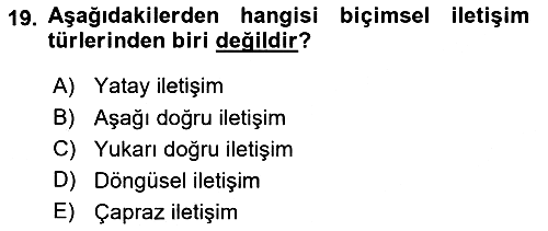 İşletme Yönetimi 2022-2023 Yaz Okulu Sınavı - 19. soru