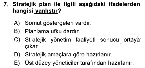 İşletme Yönetimi 2023-2024 Yaz Okulu Sınavı - 7. soru