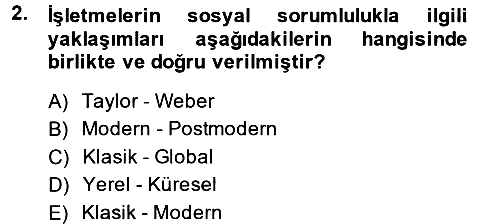 İşletmelerde Sosyal Sorumluluk Ve Etik 2014-2015 Ara Sınav - 2. soru