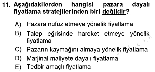 Küresel Pazarlama 2018-2019 3 Ders Sınavı - 11. soru