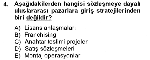Küresel Pazarlama 2012-2013 Ara Sınav - 4. soru