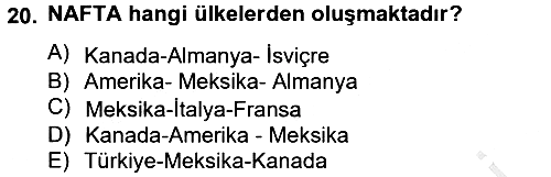 Küresel Pazarlama 2012-2013 Ara Sınav - 20. soru