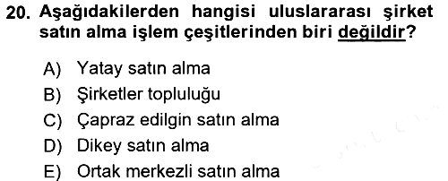 Küresel Pazarlama 2015-2016 Ara Sınav - 20. soru