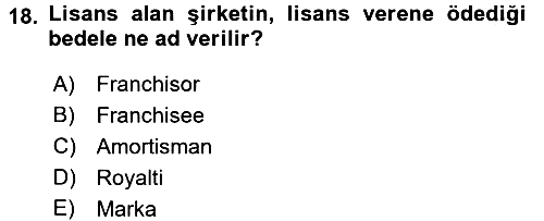 Küresel Pazarlama 2016-2017 Ara Sınav - 18. soru