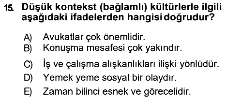 Küresel Pazarlama 2018-2019 Ara Sınav - 15. soru