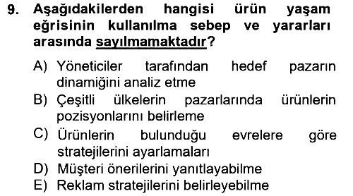 Küresel Pazarlama 2012-2013 Dönem Sonu Sınavı - 9. soru