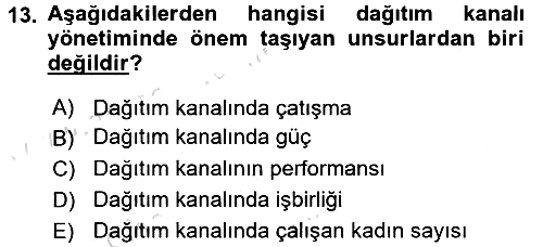 Küresel Pazarlama 2015-2016 Dönem Sonu Sınavı - 13. soru