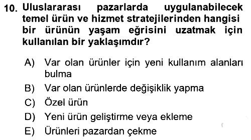 Küresel Pazarlama 2023-2024 Dönem Sonu Sınavı - 10. soru