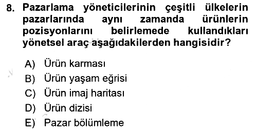 Küresel Pazarlama 2025-2026 Dönem Sonu Sınavı - 8. soru