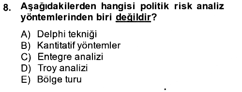Küresel Pazarlama 2013-2014 Tek Ders Sınavı - 8. soru