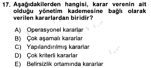 Maliyet Ve Yönetim Muhasebesi 2024-2025 Dönem Sonu Sınavı - 17. soru