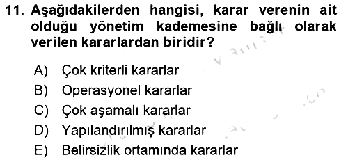 Maliyet Ve Yönetim Muhasebesi 2019-2020 Yaz Okulu Sınavı - 11. soru