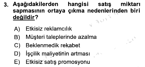 Maliyet Ve Yönetim Muhasebesi 2020-2021 Yaz Okulu Sınavı - 3. soru
