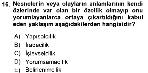 Örgüt Kuramı 2017-2018 3 Ders Sınavı - 16. soru