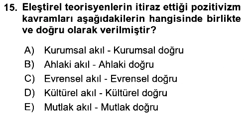Örgüt Kuramı 2018-2019 3 Ders Sınavı - 15. soru