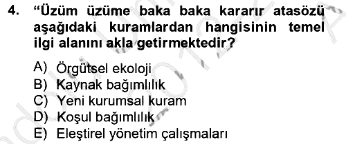 Örgüt Kuramı 2012-2013 Ara Sınav - 4. soru
