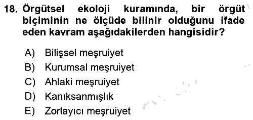 Örgüt Kuramı 2023-2024 Ara Sınav - 18. soru