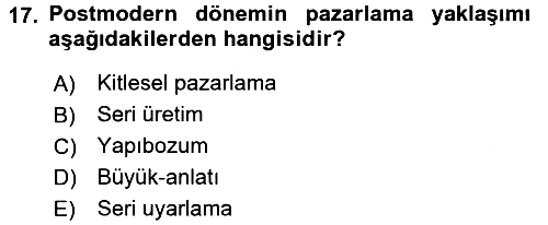 Örgüt Kuramı 2015-2016 Dönem Sonu Sınavı - 17. soru