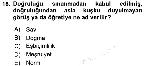 Örgüt Kuramı 2015-2016 Dönem Sonu Sınavı - 18. soru