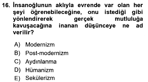 Örgüt Kuramı 2018-2019 Dönem Sonu Sınavı - 16. soru
