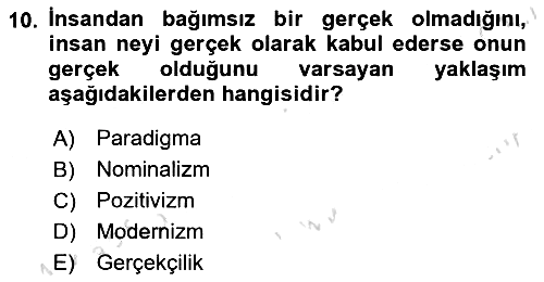 Örgüt Kuramı 2022-2023 Yaz Okulu Sınavı - 10. soru