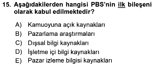 Pazarlamaya Giriş 2020-2021 Yaz Okulu Sınavı - 15. soru