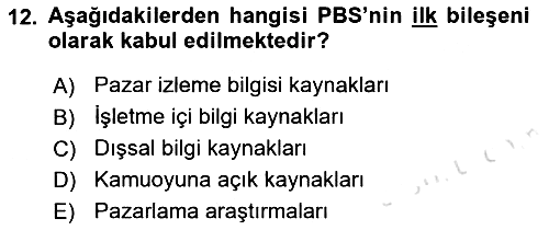 Pazarlamaya Giriş 2022-2023 Yaz Okulu Sınavı - 12. soru