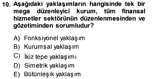 Sermaye Piyasaları ve Finansal Kurumlar 2013-2014 Ara Sınav - 10. soru
