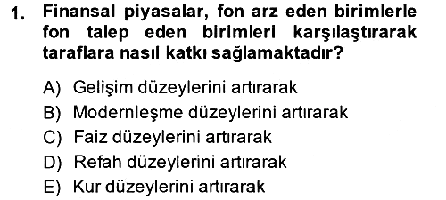 Sermaye Piyasaları ve Finansal Kurumlar 2014-2015 Ara Sınav - 1. soru